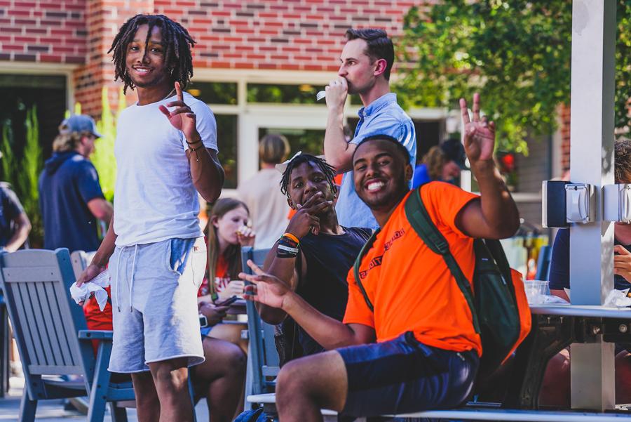 Students posing during Welcome Week